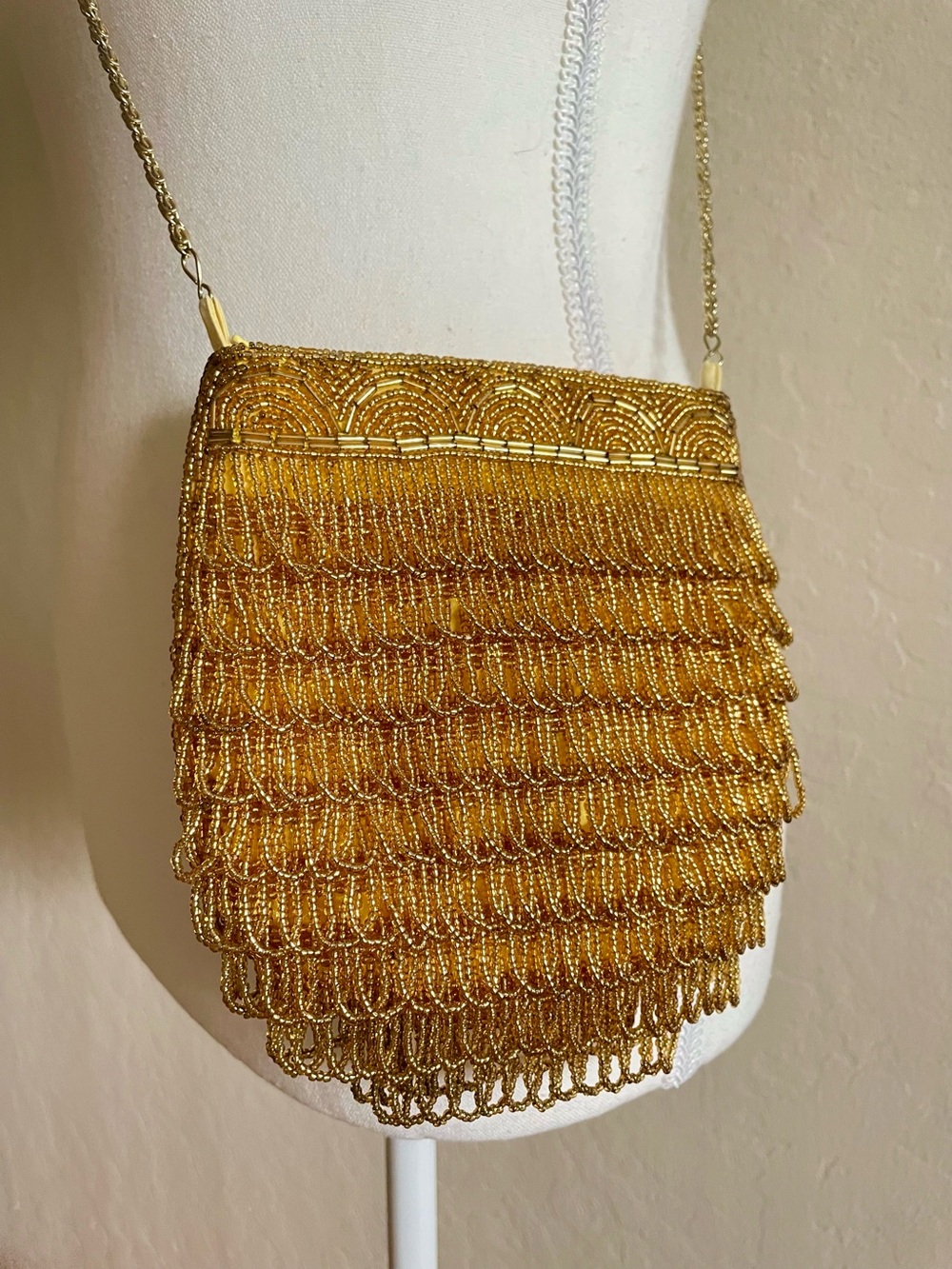 Vintage gold beaded purse